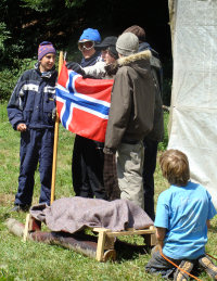 Expedition mit Flagge